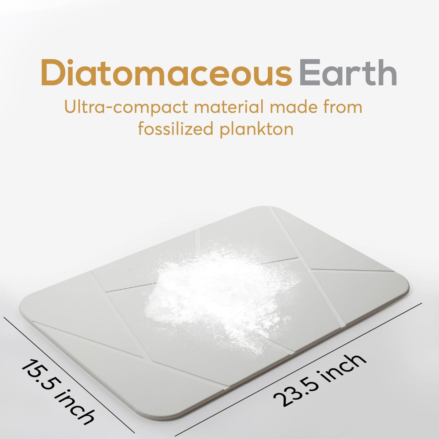 Homerz Stone Bath Mat – Premium Diatomaceous Earth Bath Mat, Rock Absorbent Bath Mats for Bathroom, Modern Stone Drying Mat, Shower Mat Outside Shower, Tapetes para Baño 23.6"x15.3"