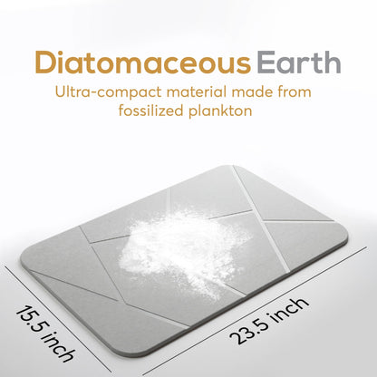 Homerz Stone Bath Mat – Premium Diatomaceous Earth Bath Mat, Rock Absorbent Bath Mats for Bathroom, Modern Stone Drying Mat, Shower Mat Outside Shower, Tapetes para Baño 23.6"x15.3"