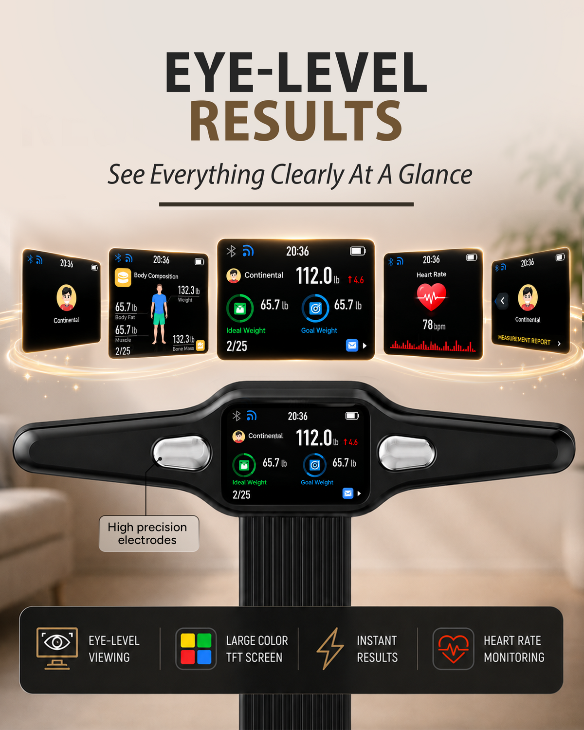 Homerz Smart Body Fat Scale with Handle – BMI, Body Composition & 56 Health Metrics