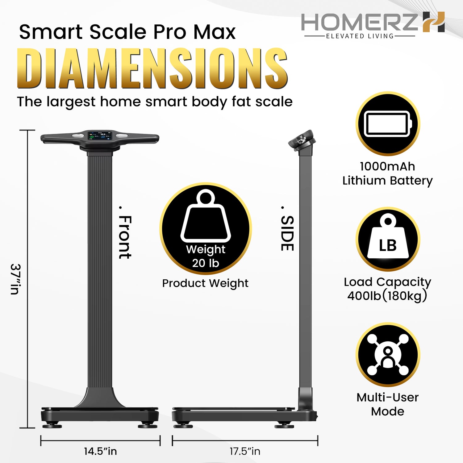 Homerz Smart Scale Pro Max – Smart Body Fat Scale