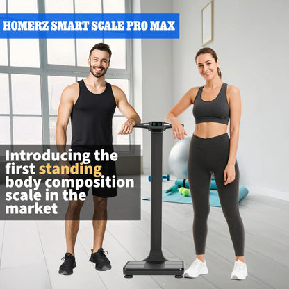 Homerz Body Fat Scale – Smart Scale with BMI, Body Fat, Muscle Mass, FSA/HSA Eligible Body Composition Scale with Digital Weight Tracking, Body Scan Scale with Handle, Body Scanner, Biometric Analyzer