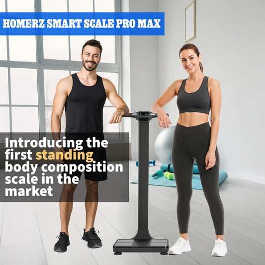 Homerz Body Fat Scale – Smart Scale with BMI, Body Fat, Muscle Mass, FSA/HSA Eligible Body Composition Scale with Digital Weight Tracking, Body Scan Scale with Handle, Body Scanner, Biometric Analyzer