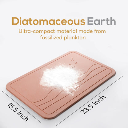 Homerz Stone Bath Mat – Premium Diatomaceous Earth Bath Mat, Rock Absorbent Bath Mats for Bathroom, Modern Stone Drying Mat, Shower Mat Outside Shower, Tapetes para Baño 23.6"x15.3"
