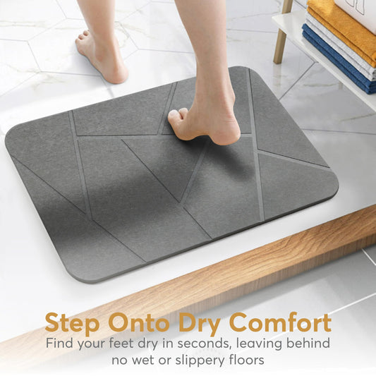 Homerz Stone Bath Mat – Premium Diatomaceous Earth Bath Mat, Rock Absorbent Bath Mats for Bathroom, Modern Stone Drying Mat, Shower Mat Outside Shower, Tapetes para Baño 23.6"x15.3"