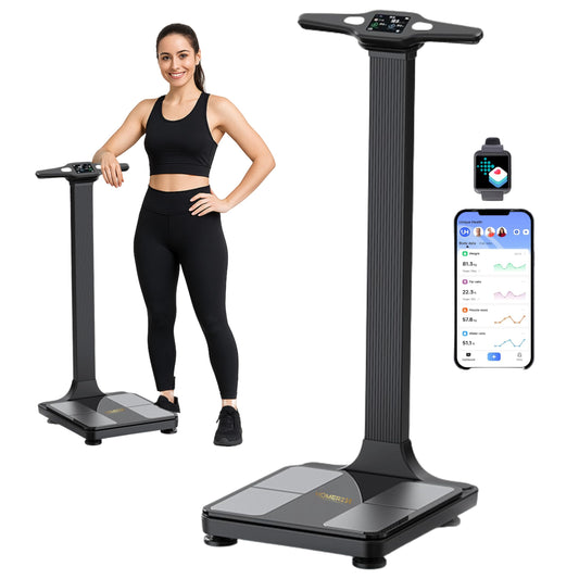 Homerz Body Fat Scale – Smart Scale with BMI, Body Fat, Muscle Mass, FSA/HSA Eligible Body Composition Scale with Digital Weight Tracking, Body Scan Scale with Handle, Body Scanner, Biometric Analyzer